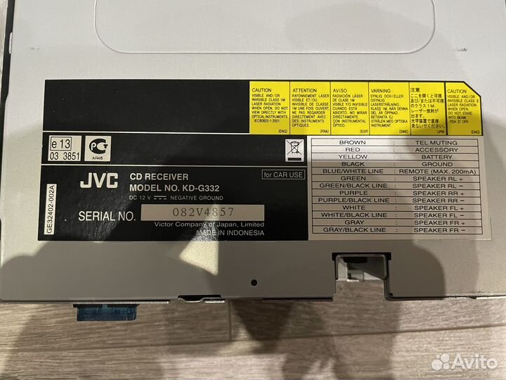 Магнитола JVC KD-G332