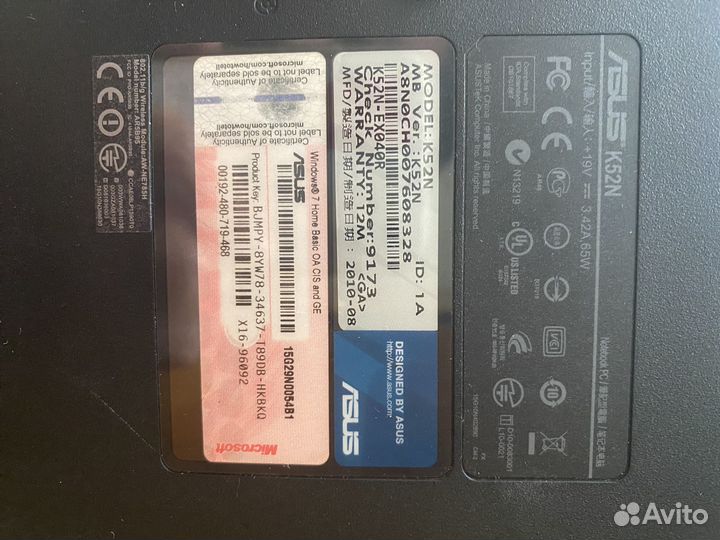 Ноутбук asus K52N