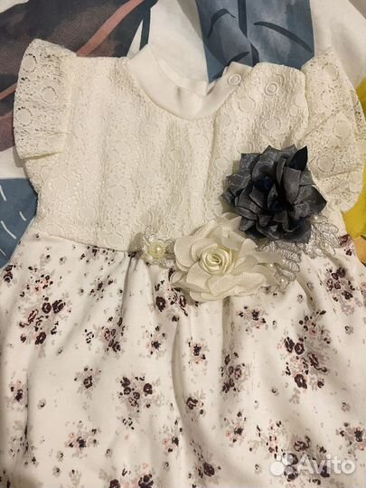 Боди платье для новорожденных 0-4 мес