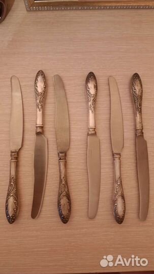 Ложки, вилки,ножи мельхиор с посеребрением