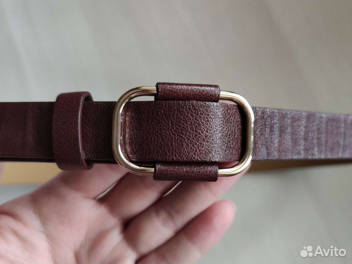 Ремень коричневый 104 см, ширина 2 см