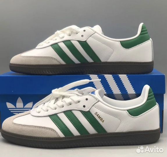 Adidas Samba OG White Green Кроссовки