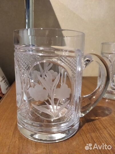 Пивная хрустальная кружка, есть 3 шт