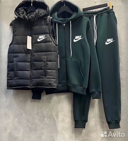 Теплый спортивный костюм на флисе с жилеткой Nike