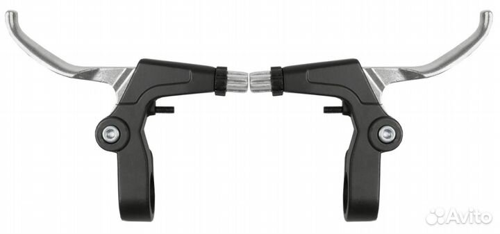 Тормозные ручки, алюминий, черный/серебристый, 36