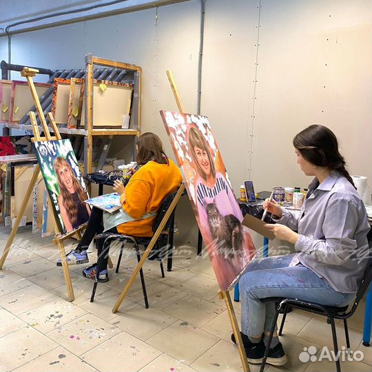 Портрет по фото на холсте на юбилей