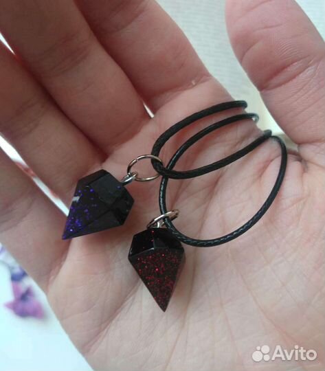 Кулоны кристаллики ручной работы