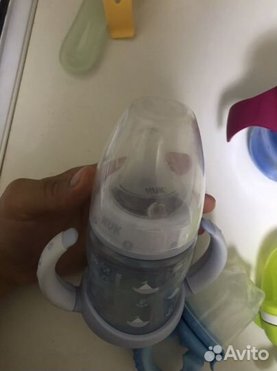 Поильник Nuk,Стакан непроливайка Avent,3 нимблера