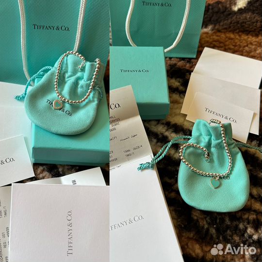 Браслет Tiffany оригинал Blue heart новый