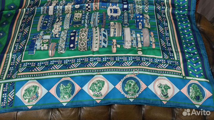 Итальянский шелковый платок ручной подгиб 95см