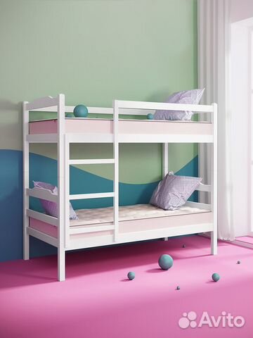 Двухъярусная кровать Тандем из массива бука