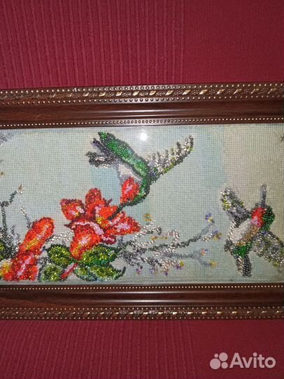 Картина вышитая крестом и бисеррм