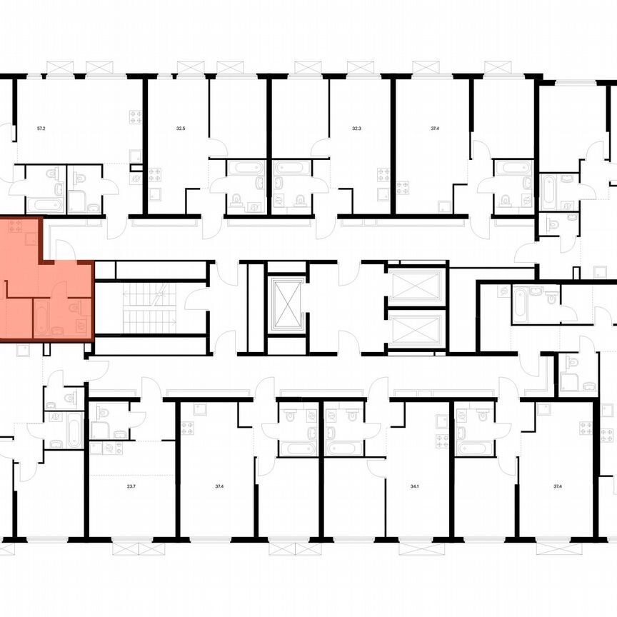 1-к. квартира, 33,9 м², 19/25 эт.