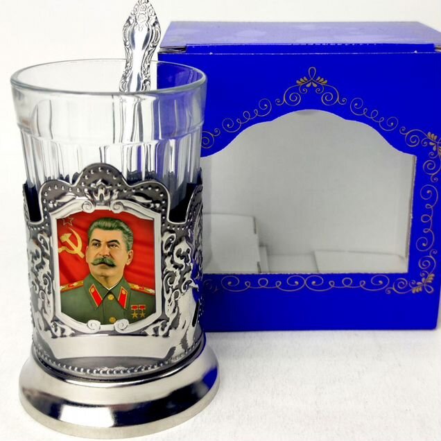 Подстаканник Сталин, Ленин, Берия, Брежнев, Путин