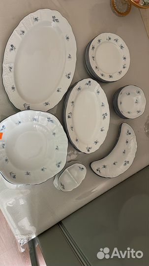 Посуда Чехия Синий цветок