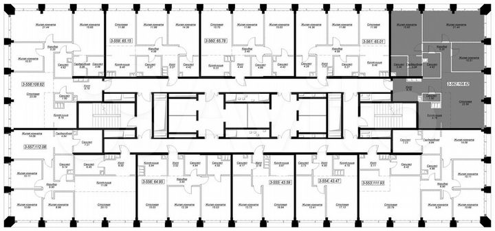 3-к. квартира, 108,3 м², 46/55 эт.
