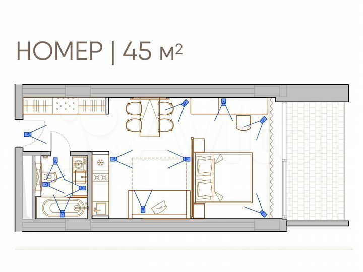 2-к. апартаменты, 47,3 м², 5/5 эт.