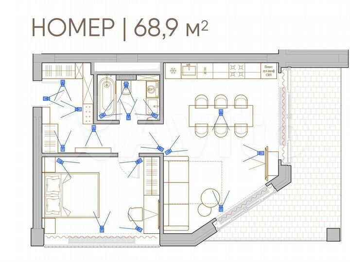 3-к. апартаменты, 67,6 м², 2/5 эт.