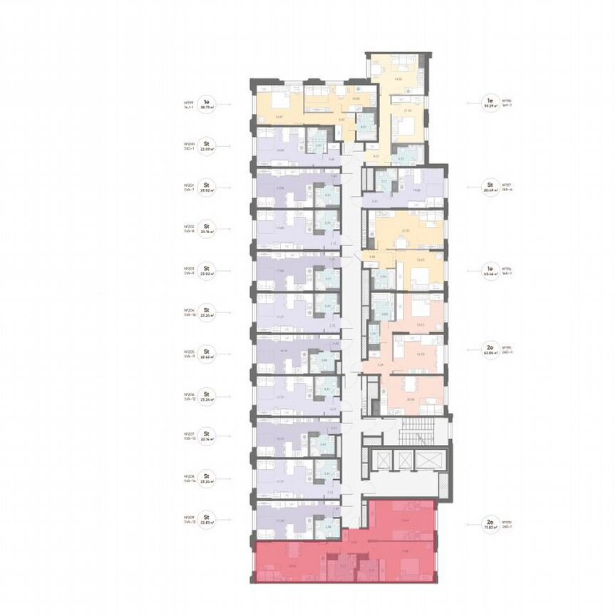 2-к. квартира, 71,8 м², 4/13 эт.