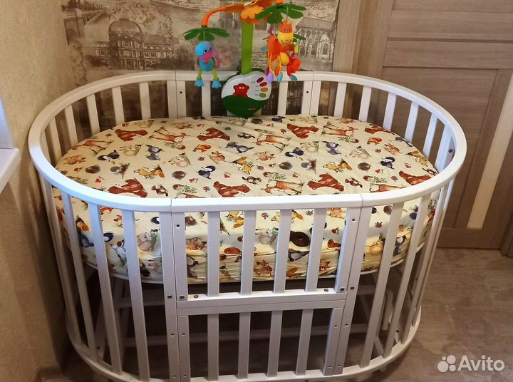 Овальная детская кроватка 6 в 1