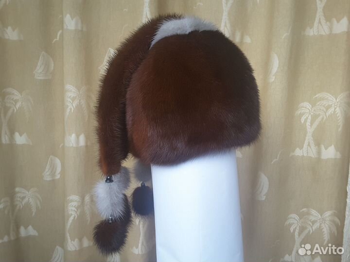 Шапка норковая женская с хвостами super