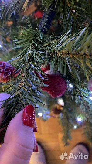 Ель искусственная 210см новогодняя металл основан