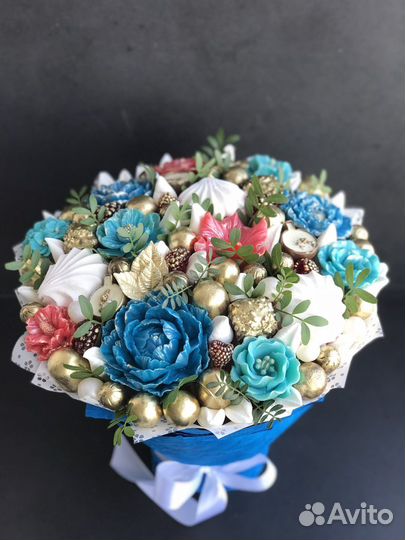 Съедобный букет из конфет шоколада цветов