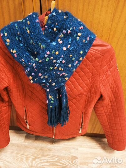 Длинный вязаный шарф из мохера ручной работы, зима