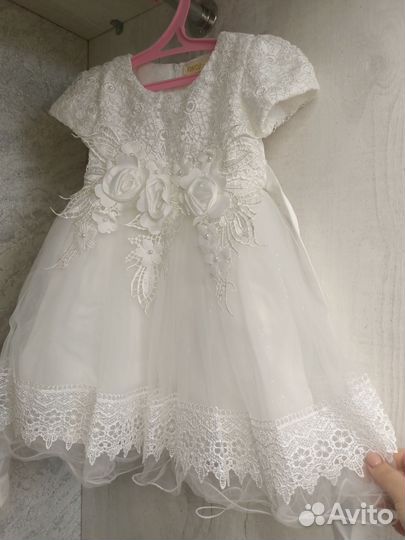 Праздничное Платье для девочки. Снежинка