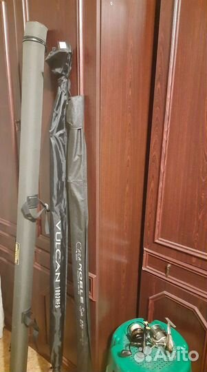 Спин.набор(Daiwa, Cara) + кат.(Shimano, Dam) + туб