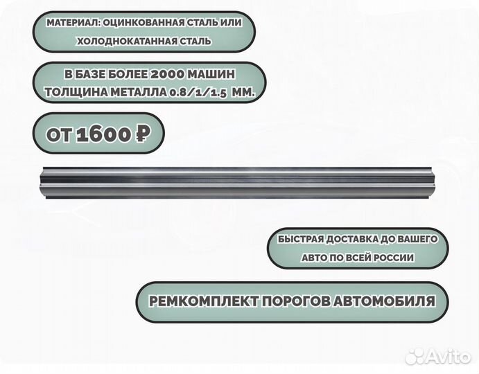 Ремонтные пороги (ремкомплект) на автомобиль