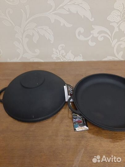 Казан чугунный с крышкой- сковородой