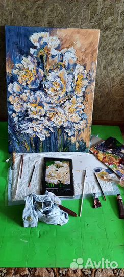 Картина маслом на холсте цветы 