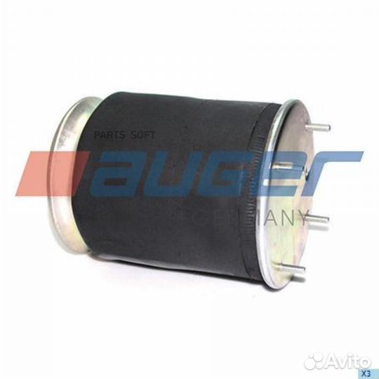 Auger AU 34813-K пневмоподушка со стак. 4отв.M10 1отв-шт.M14 4отв.M12\ scania 3-serie