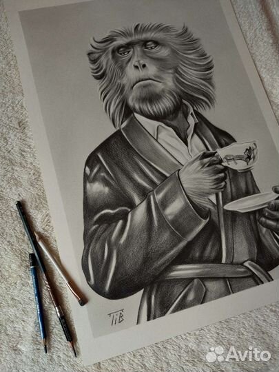 Портрет с фотографии простыми карандашами