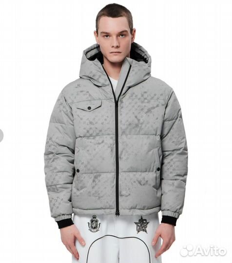 Yumms water reactive puffer jacket in light grey