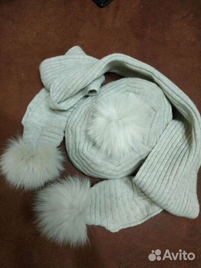Шапка с шарфом