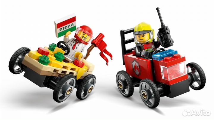 Lego City Pizza vs. Fire Truck 60458