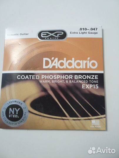 Струны для акустической гитары D'Addario USA бронз