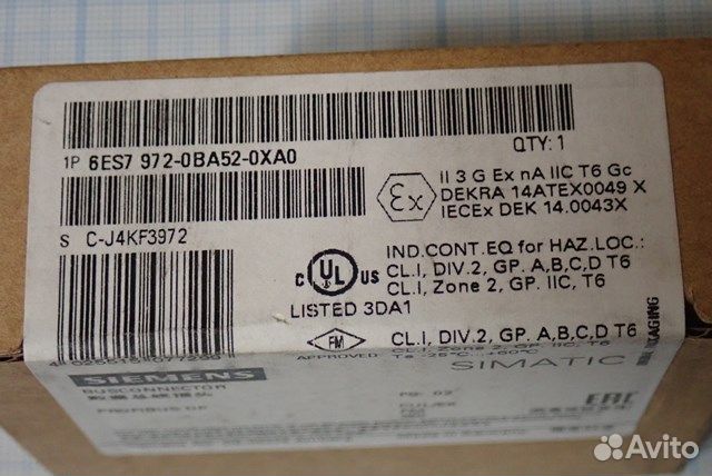 Соединитель siemens 6ES7 972-0BA52-0XA0