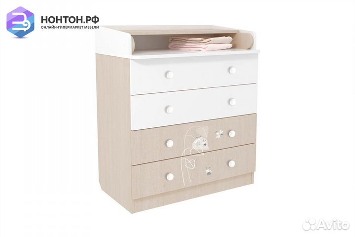 Комод French 1580 amis белый / дуб пастельный