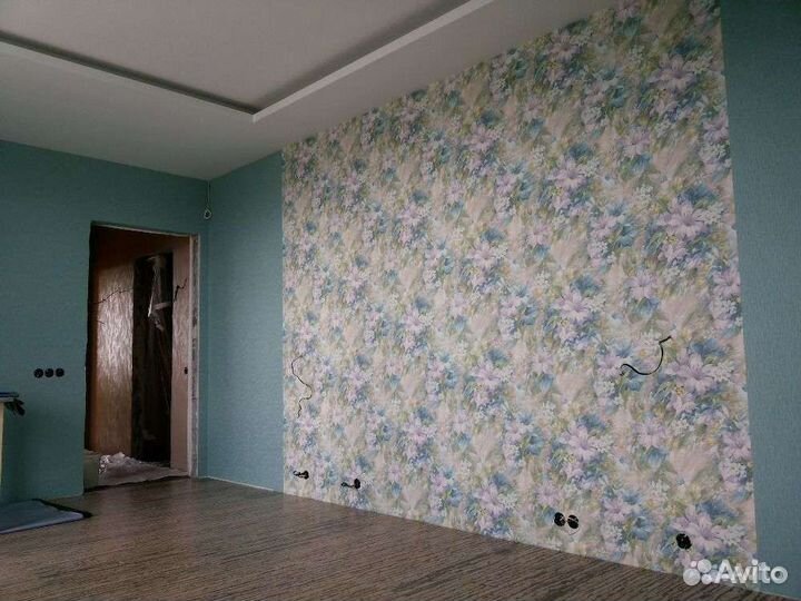 Шпаклевка стен под обои,поклейка обоев