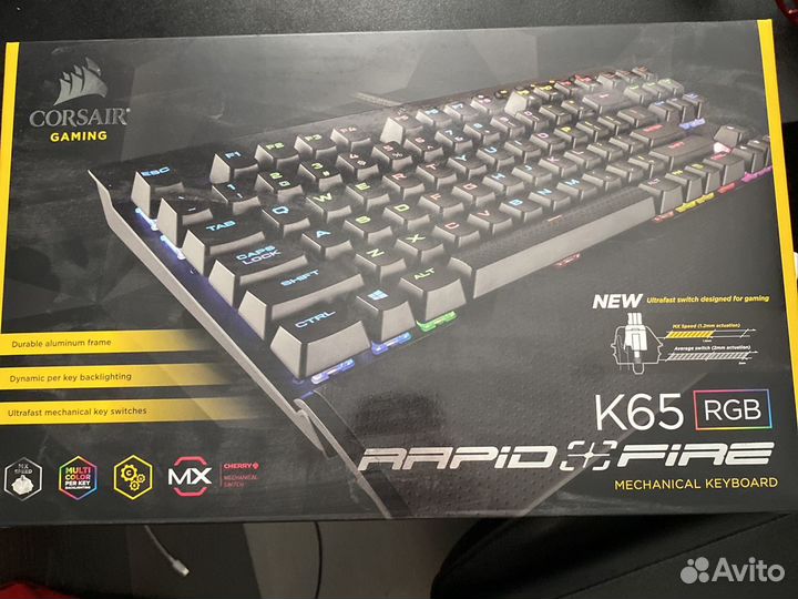 Игровая клавиатура corsair k65 speed silver