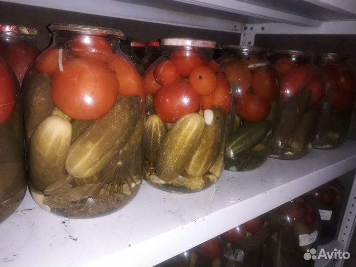 Огурцы, помидоры соленые