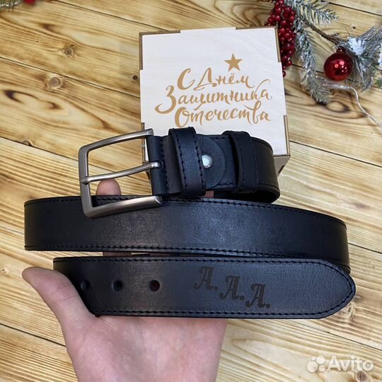 Ремень с гравировкой из отборной кожи