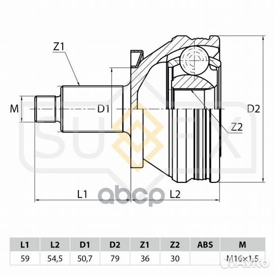 Шрус наружный перед прав/лев ST1004 sufix