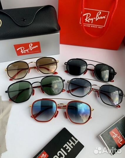 Очки ray ban ferrari красные