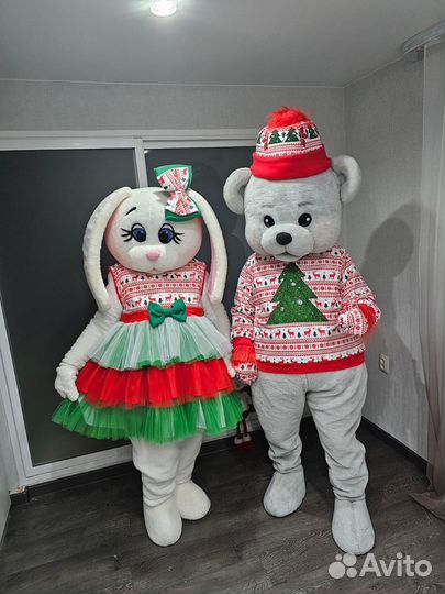 Ростовая кукла зайка Боня-Милли, мишутка Мотя