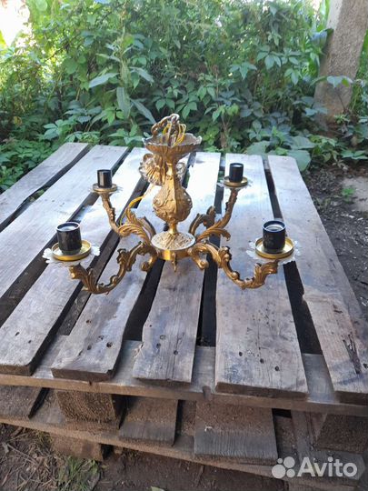 Винтажная бронзовая люстра