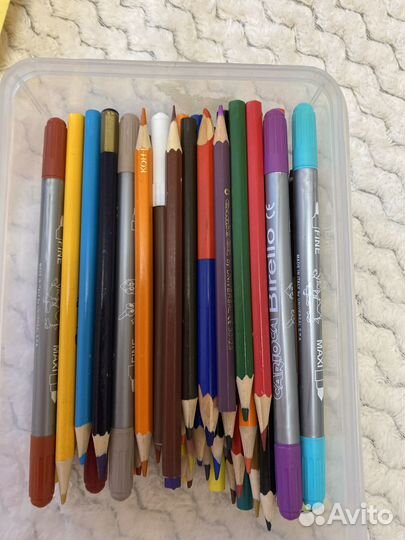 Цветные карандаши +фломастеры -отличное состояние